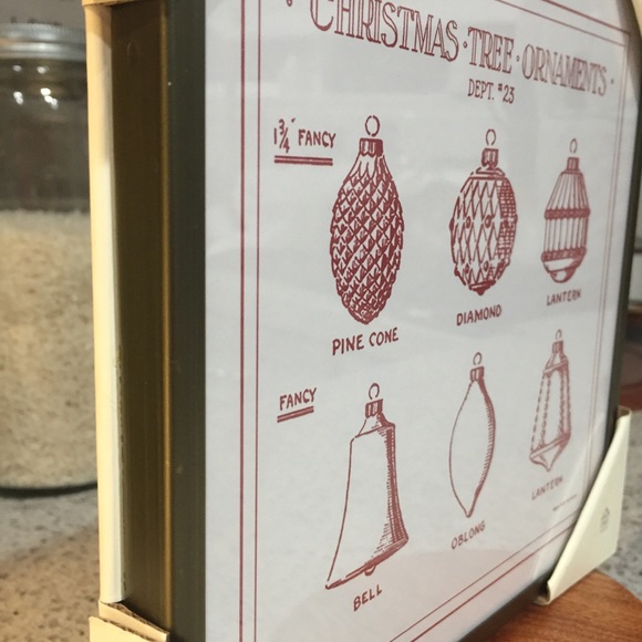 Hearth & Hand 7" x 7" Metal Framed Ornaments Print Wall Art in Red /White - Picture 3 of 9